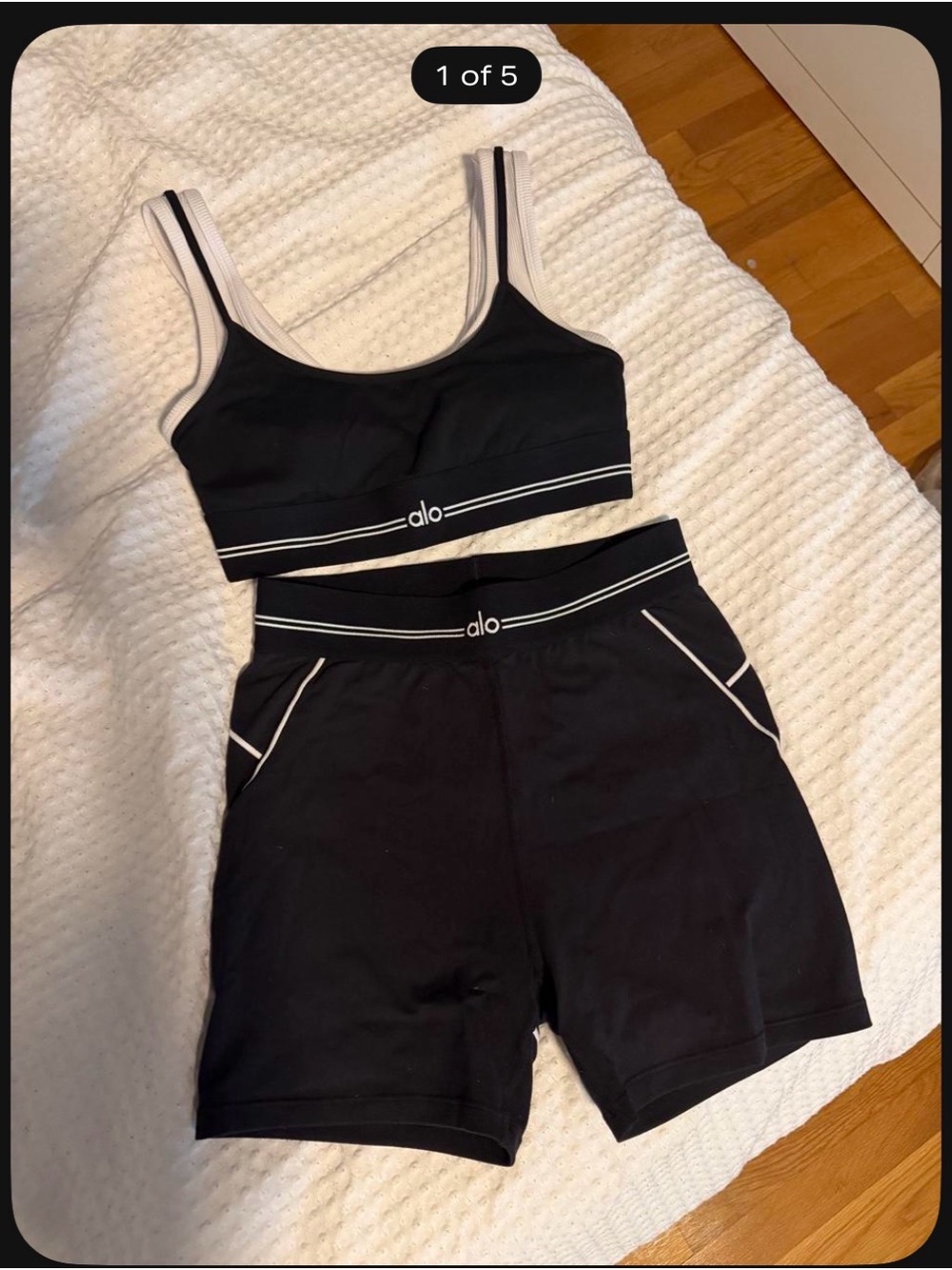 ALO Yoga bra and shorts set
